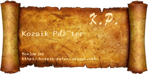 Kozsik Péter névjegykártya