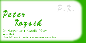 peter kozsik business card